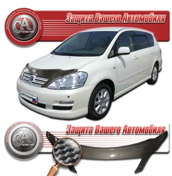 2 499 р. Дефлектор капота CA-Plastic  Toyota Ipsum  ACM20 (2003-2009) рестайлинг (серия Шелкография карбон серебро)  с доставкой в г. Йошкар-Ола. Увеличить фотографию 2