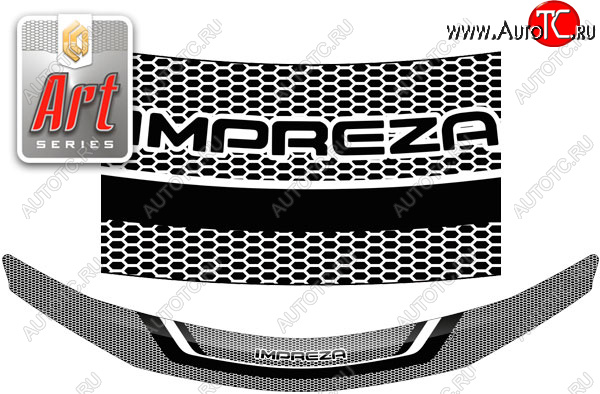 2 099 р. Дефлектор капот CA-Plastic  Subaru Impreza  GE (2007-2012) седан (серия ART белая)  с доставкой в г. Йошкар-Ола