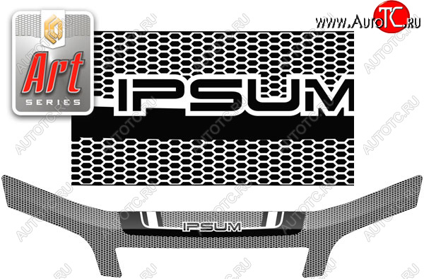 2 369 р. Дефлектор капота CA-Plastic  Toyota Ipsum  SXM10 (1998-2001) рестайлинг (серия ART белая)  с доставкой в г. Йошкар-Ола