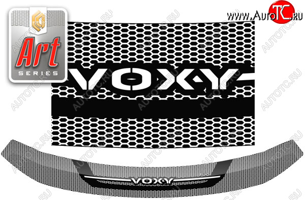 2 289 р. Дефлектор капота CA-Plastic  Toyota Voxy  минивэн (2014-2017) R80 дорестайлинг (серия ART белая)  с доставкой в г. Йошкар-Ола