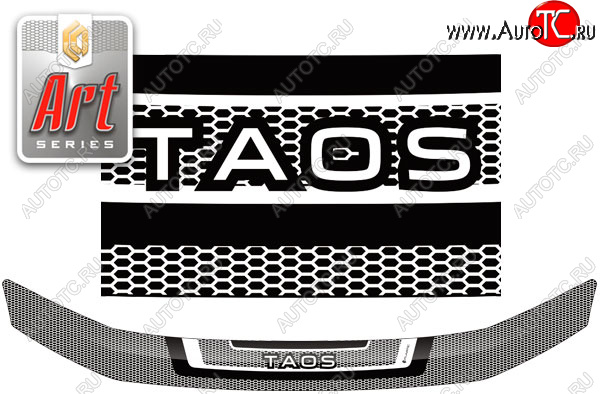 2 199 р. Дефлектор капота CA-Plastic  Volkswagen Taos (2020-2022) (серия ART белая)  с доставкой в г. Йошкар-Ола