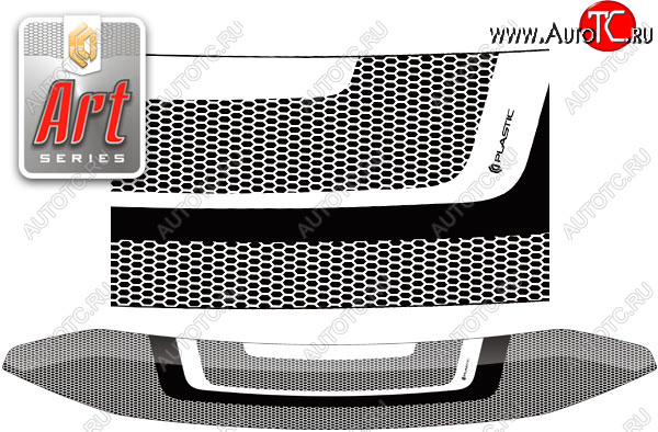 1 979 р. Дефлектор капота CA-Plastic  Volkswagen Multivan  T5 (2009-2015) рестайлинг (серия ART белая)  с доставкой в г. Йошкар-Ола