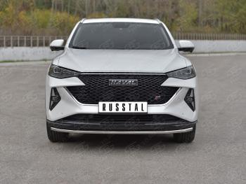 Защита переднего бампера d42 секции SLITKOFF Haval (Хавал) F7x (ф7икс) (2022-2024) рестайлинг ()