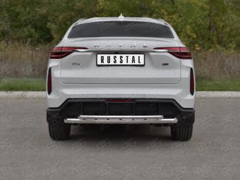 Защита заднего бампера d63*42 SLITKOFF Haval (Хавал) F7x (ф7икс) (2022-2025)  рестайлинг