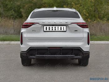 Защита заднего бампера d63*42 SLITKOFF Haval (Хавал) F7x (ф7икс) (2022-2025)  рестайлинг