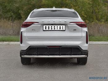 Защита заднего бампера d63 секции SLITKOFF Haval (Хавал) F7x (ф7икс) (2022-2025)  рестайлинг