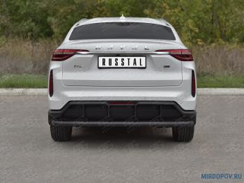 Защита заднего бампера d63 секции SLITKOFF Haval (Хавал) F7x (ф7икс) (2022-2025)  рестайлинг