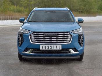 Защита переднего бампера d63 секции (кроме COMFORT) SLITKOFF Haval Jolion дорестайлинг (2020-2024)