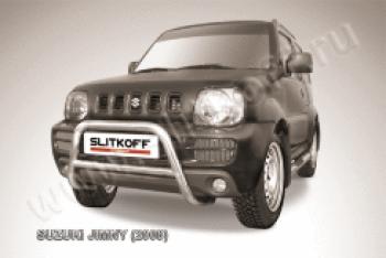 Защита переднего бампера кенгурятник d57 низкий Slitkoff Suzuki Jimny JB23/JB43 1-ый рестайлинг (2002-2012)