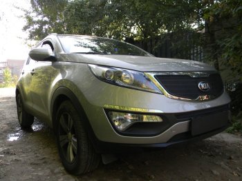 3 199 р. Защитная сетка в бампер (низ, ячейка 3х7 мм) Alfeco Стандарт  KIA Sportage  3 SL (2010-2016) дорестайлинг, рестайлинг (Чёрная)  с доставкой в г. Йошкар-Ола. Увеличить фотографию 3