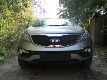 Защитная сетка в бампер (низ, ячейка 3х7 мм) Alfeco Стандарт KIA (КИА) Sportage (Спортаж)  3 SL (2010-2016) 3 SL дорестайлинг, рестайлинг ()