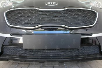 4 549 р. Защитная сетка в бампер (верх, ячейка 3х7 мм) Alfeco Стандарт  KIA Sportage  4 QL (2018-2022) рестайлинг (Чёрная)  с доставкой в г. Йошкар-Ола. Увеличить фотографию 2