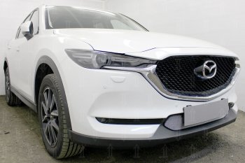 3 199 р. Защитная сетка в бампер (низ, ячейка 3х7 мм) Alfeco Стандарт Mazda CX-5 KF (2016-2024) (Хром)  с доставкой в г. Йошкар-Ола. Увеличить фотографию 4