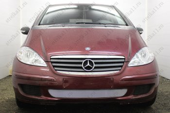 Защитная сетка в бампер (низ, ячейка 3х7 мм) Alfeco Стандарт Mercedes-Benz (Мерседес-Бенс) A class (А)  W169 (2005-2008) W169 дорестайлинг, хэтчбэк 5 дв. ()