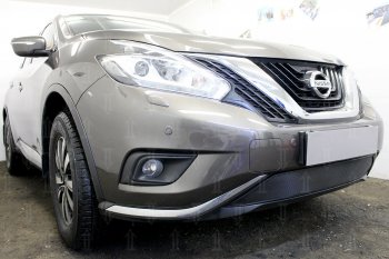 3 499 р. Защитная сетка в бампер (низ, ячейка 3х7 мм) Стрелка11 Стандарт Nissan Murano 3 Z52 дорестайлинг (2015-2022) (Чёрная)  с доставкой в г. Йошкар-Ола. Увеличить фотографию 4