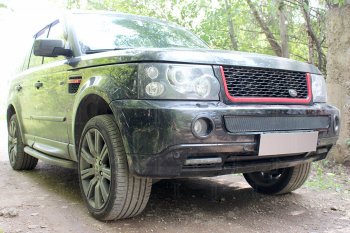 4 499 р. Защитная сетка в бампер (низ, ячейка 4х10 мм) Alfeco Премиум Land Rover Range Rover Sport 1 L320 дорестайлинг (2005-2009) (Чёрная)  с доставкой в г. Йошкар-Ола. Увеличить фотографию 3