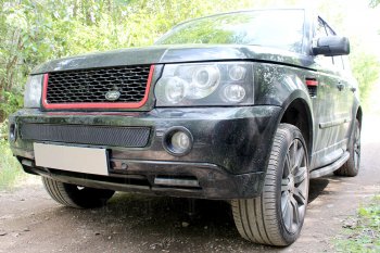 4 199 р. Защитная сетка в бампер (середина, ячейка 4х10 мм) Alfeco Премиум Land Rover Range Rover Sport 1 L320 дорестайлинг (2005-2009) (Чёрная)  с доставкой в г. Йошкар-Ола. Увеличить фотографию 2