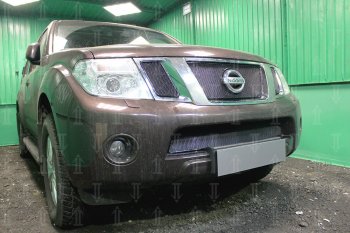 4 799 р. Защитная сетка в бампер (низ, ячейка 4х10 мм) Стрелка11 Премиум Nissan Pathfinder R51 рестайлинг (2009-2014) (Чёрная)  с доставкой в г. Йошкар-Ола. Увеличить фотографию 3