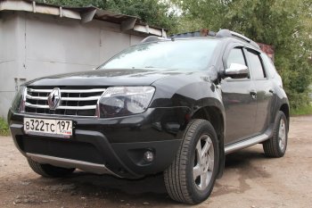 4 199 р. Защитная сетка в бампер (низ, ячейка 4х10 мм) Стрелка11 Премиум Renault Duster HS дорестайлинг (2010-2015) (Чёрная)  с доставкой в г. Йошкар-Ола. Увеличить фотографию 2