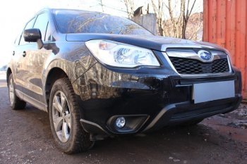 3 599 р. Защитная сетка в бампер (низ, ячейка 4х10 мм) Стрелка11 Премиум Subaru Forester SJ дорестайлинг (2012-2016) (Чёрная)  с доставкой в г. Йошкар-Ола. Увеличить фотографию 2