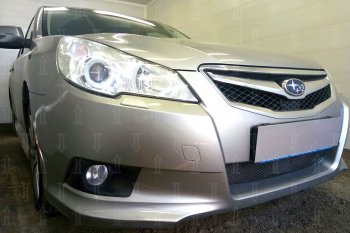 3 999 р. Защитная сетка в бампер (низ, ячейка 4х10 мм) Стрелка11 Премиум Subaru Legacy BM/B14 дорестайлинг седан (2009-2013) (Чёрная)  с доставкой в г. Йошкар-Ола. Увеличить фотографию 2