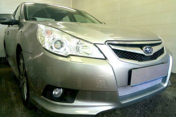 4 199 р. Защитная сетка в бампер (низ, ячейка 4х10 мм) Стрелка11 Премиум Subaru Legacy BM/B14 дорестайлинг седан (2009-2013) (Хром)  с доставкой в г. Йошкар-Ола. Увеличить фотографию 3