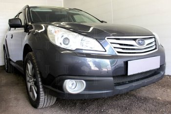 3 999 р. Защитная сетка в бампер (низ, ячейка 4х10 мм) Стрелка11 Премиум Subaru Outback BR/B14 дорестайлинг универсал (2009-2013) (Чёрная)  с доставкой в г. Йошкар-Ола. Увеличить фотографию 4