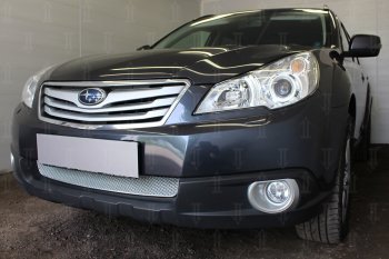 4 199 р. Защитная сетка в бампер (низ, ячейка 4х10 мм) Стрелка11 Премиум Subaru Outback BR/B14 дорестайлинг универсал (2009-2013) (Хром)  с доставкой в г. Йошкар-Ола. Увеличить фотографию 3