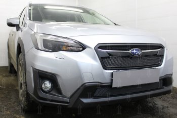 4 299 р. Защитная сетка в бампер (низ, ячейка 4х10 мм) Стрелка11 Премиум Subaru XV GT/G24 дорестайлинг (2017-2021) (Чёрная)  с доставкой в г. Йошкар-Ола. Увеличить фотографию 3