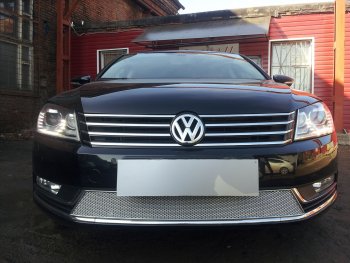 Защитная сетка в бампер (низ, ячейка 4х10 мм) Стрелка11 Премиум Volkswagen Passat B7 универсал (2010-2015) ()