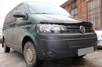 4 199 р. Защитная сетка в бампер (низ, ячейка 4х10 мм) Стрелка11 Премиум Volkswagen Transporter T5 рестайлинг (2009-2015) (Чёрная)  с доставкой в г. Йошкар-Ола. Увеличить фотографию 2