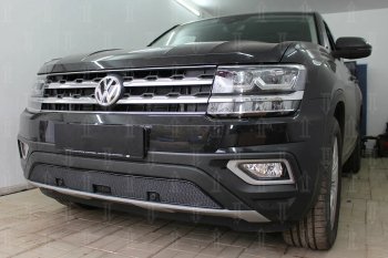 4 549 р. Защитная сетка в бампер (низ, ячейка 4х10 мм) Стрелка11 Премиум Volkswagen Teramont CA1 дорестайлинг (2016-2020) (Чёрная)  с доставкой в г. Йошкар-Ола. Увеличить фотографию 4