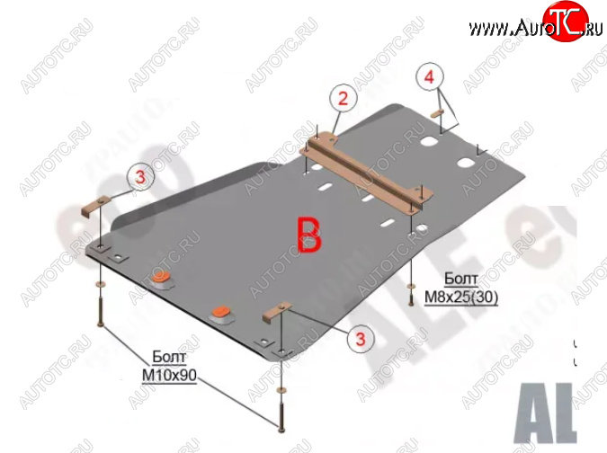 6 299 р. Защита картера двигателя и КПП (V-5,7) Alfeco Lexus LX570 J200 дорестайлинг (2007-2012) (Сталь 2 мм)  с доставкой в г. Йошкар-Ола