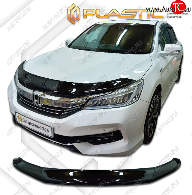 2 199 р. Дефлектор капота CA-Plastic  Honda Accord  CR (2016-2020) седан рестайлинг (classic черный, без надписи)  с доставкой в г. Йошкар-Ола