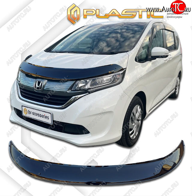 2 189 р. Дефлектор капота CA-Plastic  Honda Freed  GB7,GB8,GB5,GB6 (2016-2019) минивэн дорестайлинг (classic черный, без надписи)  с доставкой в г. Йошкар-Ола