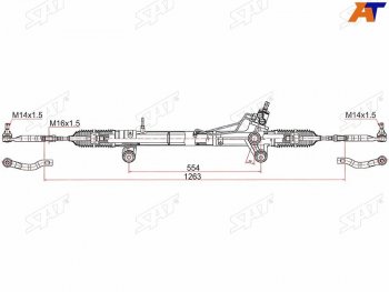 15 699 р. Рейка рулевая LHD SAT Toyota Fortuner AN160 дорестайлинг (2015-2020)  с доставкой в г. Йошкар-Ола. Увеличить фотографию 1