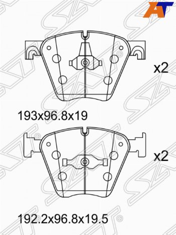 3 899 р. Колодки тормозные SAT (передние) BMW X6 F16 (2014-2020)  с доставкой в г. Йошкар-Ола. Увеличить фотографию 1