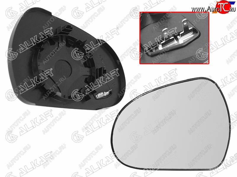779 р. Левое полотно зеркала (асферическое, с обогревом) ALKAR Peugeot 308 T7 хэтчбек 5 дв. дорестайлинг (2007-2011)  с доставкой в г. Йошкар-Ола