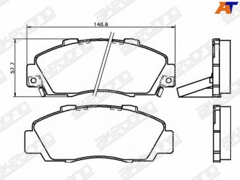 2 089 р. Колодки тормозные AKEBONO (передние)  Honda Odyssey  1 - StepWagon  RF1,RF2  с доставкой в г. Йошкар-Ола. Увеличить фотографию 1