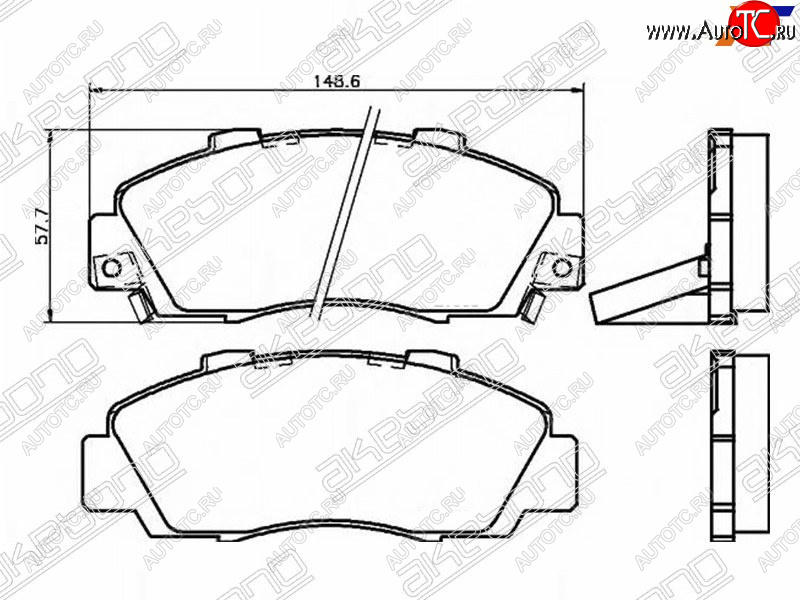 2 089 р. Колодки тормозные AKEBONO (передние)  Honda Odyssey  1 - StepWagon  RF1,RF2  с доставкой в г. Йошкар-Ола