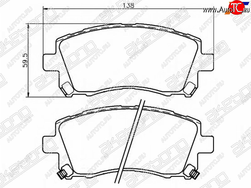 2 559 р. Колодки тормозные AKEBONO (передние) Subaru Forester SF рестайлинг (2000-2002)  с доставкой в г. Йошкар-Ола