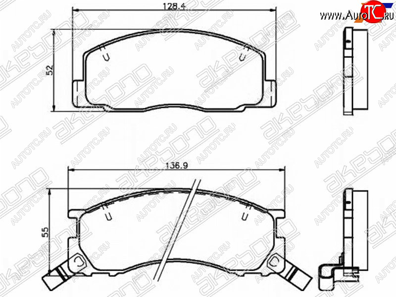 2 379 р. Колодки тормозные AKEBONO (передние)  Toyota Estima  XR10,XR20 - Estima Emina  XR10, XR20  с доставкой в г. Йошкар-Ола