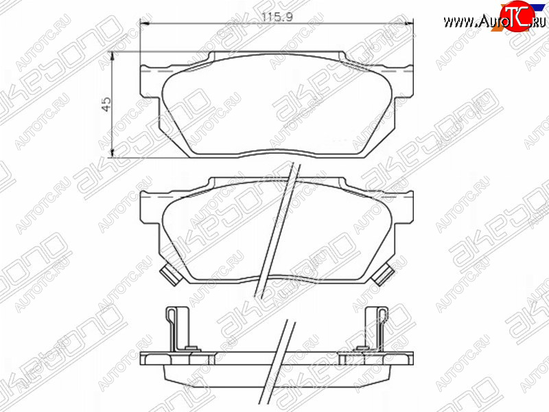 2 889 р. Колодки тормозные AKEBONO (передние)  Honda Fit  1 (2001-2004) GD дорестайлинг  с доставкой в г. Йошкар-Ола