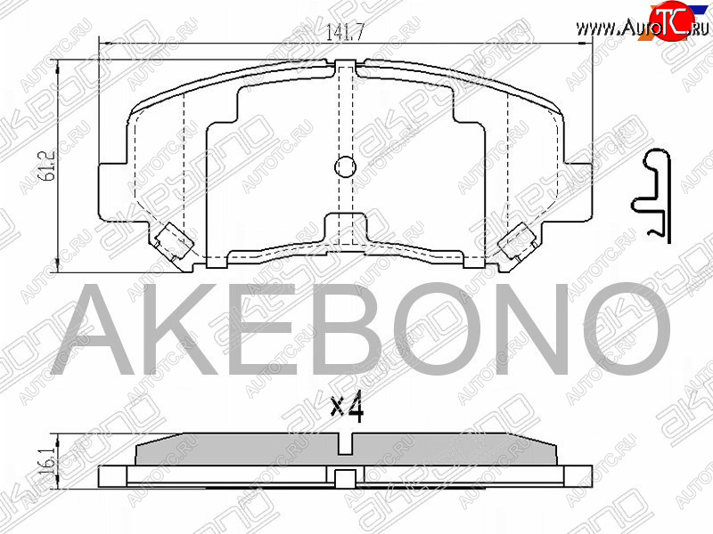 3 199 р. Колодки тормозные AKEBONO (передние) Mazda CX-5 KE дорестайлинг (2011-2014)  с доставкой в г. Йошкар-Ола