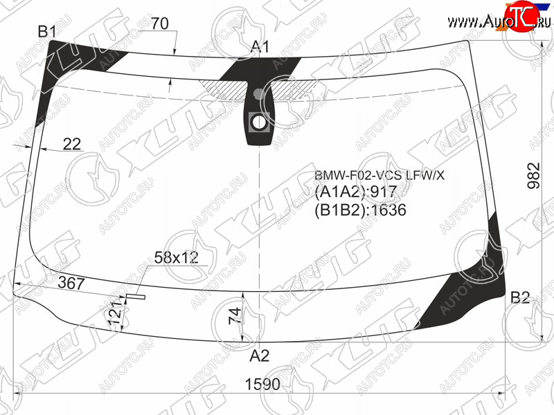 8 399 р. Стекло лобовое (Датчик дождя) XYG  BMW 7 серия  F01-F04 (2008-2015) седан  с доставкой в г. Йошкар-Ола