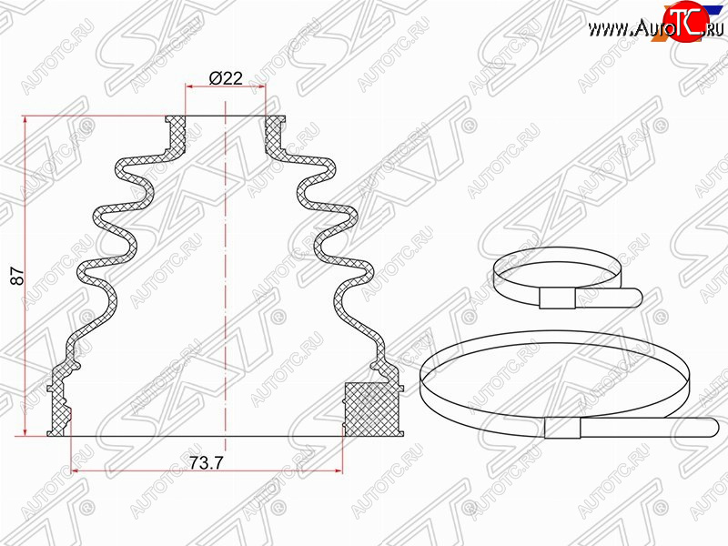 539 р. Пыльник ШРУСа (внутренний) SAT Nissan Almera Classic седан B10 (2006-2013)  с доставкой в г. Йошкар-Ола