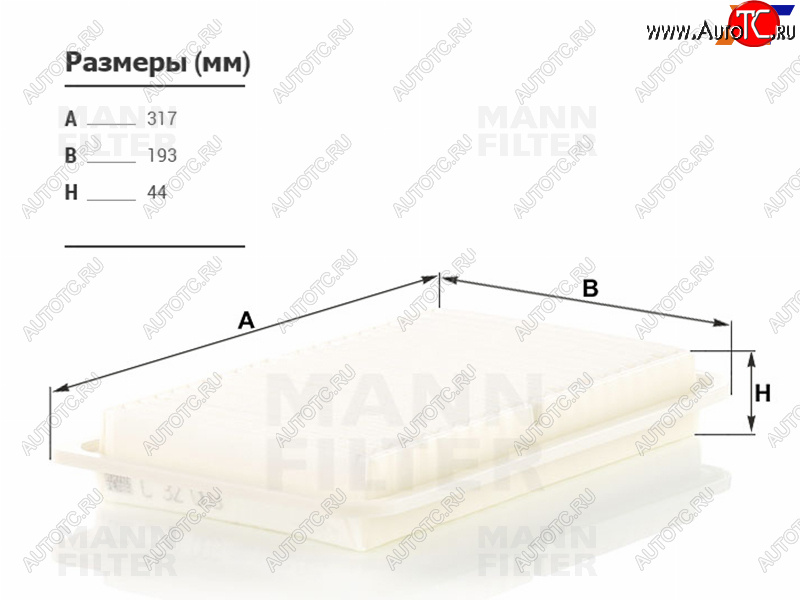 1 799 р. Фильтр воздушный MANN  Toyota Harrier (XU30,  XU60,  XU80), Highlander (XU40,  XU50,  XU70), Kluger (XU40,  XU50)  с доставкой в г. Йошкар-Ола