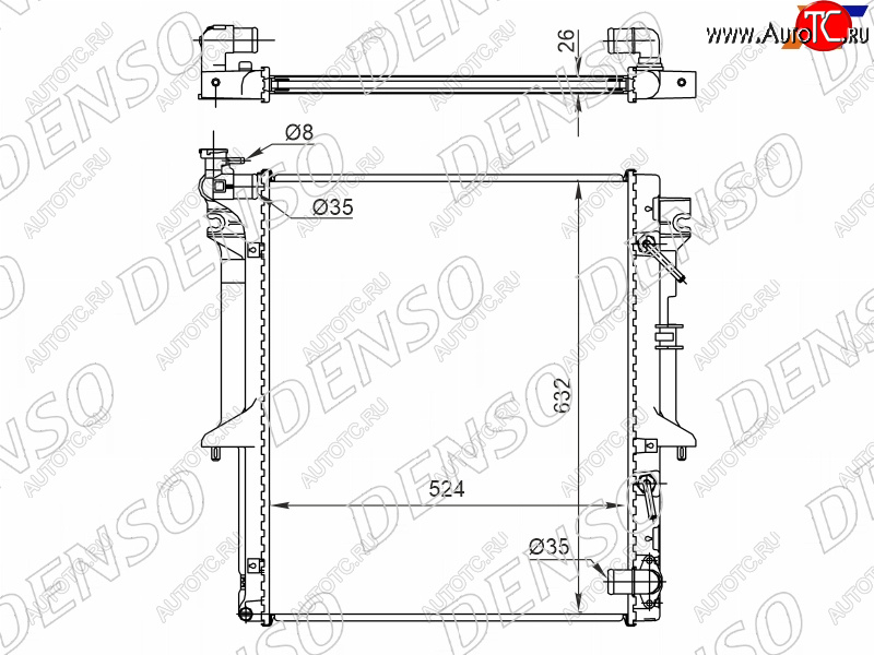 25 799 р. Радиатор охлаждающей жидкости DENSO SAT  Mitsubishi L200  3 K74T (2005-2006) рестайлинг  с доставкой в г. Йошкар-Ола