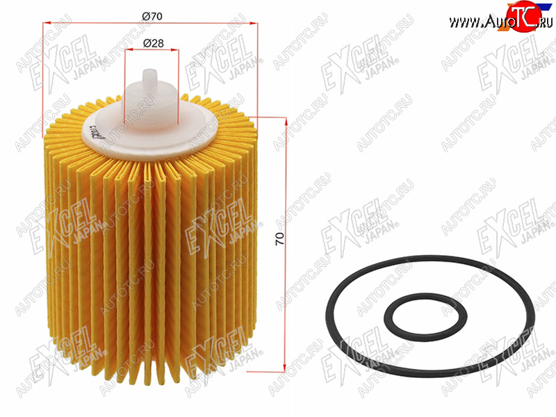 689 р. Фильтр масляный (картридж) EXCEL JAPAN Lexus RX350 AL20 дорестайлинг (2015-2019)  с доставкой в г. Йошкар-Ола