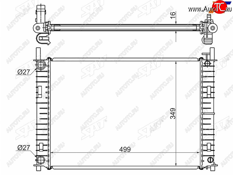 6 799 р. Радиатор SAT  Ford Fiesta  5 (2001-2005), Ford Fusion  1 (2002-2012), Mazda 2/Demio  DY (2002-2007)  с доставкой в г. Йошкар-Ола